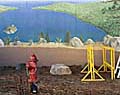 Mural of Emeral Bay, Stateline, Lake Tahoe, Nevada.