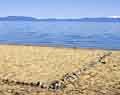 Rock Border on Pope Beach, South Lake Tahoe, Callifornia.