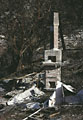 Fireplace in rubble.  Upper Broadway Terrace.  Aftermath Oakland Firestorm 1991.