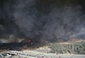 Hiller Highland and Hwy 24.  Oakland Firestorm and Conflagration.  Looking east. 1991.  Oakland California