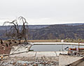 Destroyed home.  Aftermath of Camp Fire. Paradise, California.
